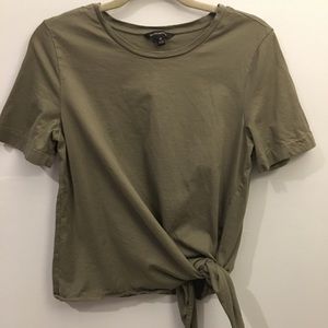 Banana Republic Olive Green T-shirt with side tie